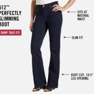 Levi's 512 Women’s Perfectly SLIMMING Bootcut 12M Dark Blue Stretch LEVG685